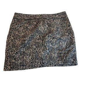 Gap Womens Straight & Pencil Mini Skirt Houndstooth Back Zip Black White Size 6